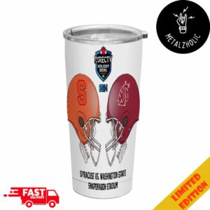 Holiday Bowl NCAA 2024-2025 Bowl Games Syracuse Orange vs Washington State Cougars At Snapdragon Stadium Skull Helmet Head To Head Tumbler-Mug-Cup With Straw