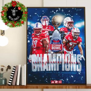 IS4S Salute to Veterans Bowl Champions Is South Alabama Jaguars Congratulations NCAA Bowl Games 2024-2025 Poster Canvas