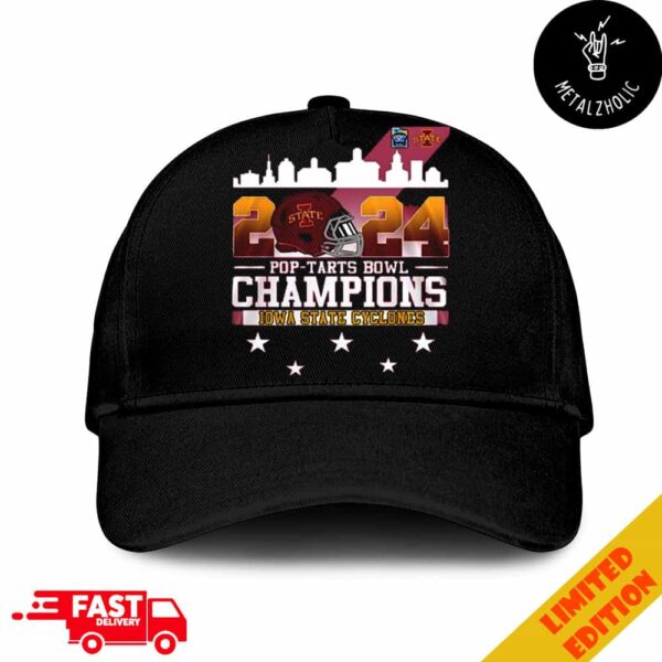 Iowa State Cylones Pop-tarts Bowl Champions 2024 Helmet City Skyline NCAAF Bowl Games 2024-2025 Hat Cap