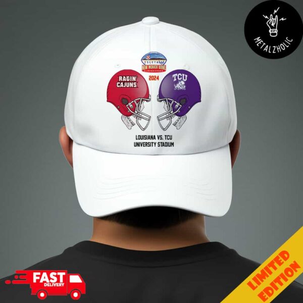 Isleta New Mexico Bowl NCAA 2024-2025 Bowl Games Louisiana Ragin’ Cajuns vs TCU Horned Frogs At University Stadium Skull Helmet Head To Head Classic Hat Cap