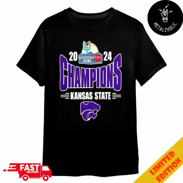 K-State Wildcats 2024 Rate Bowl Champions NCAAF Bowl Games 2024-2025 Merchandise T-Shirt