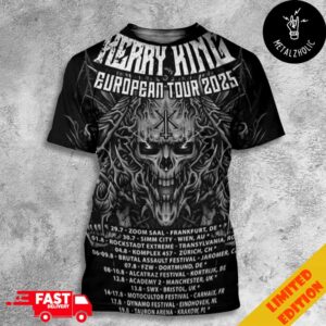 Kerry King European Tour 2025 Skull King Poster Tour Dates All Over Print T-Shirt