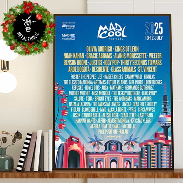 Mad Cool Festival 10-12 July 2025 At Madrid Poster Lineup Poster Canvas