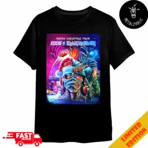 Merry Christmas Poster 2024 From Eddie And Iron Maiden Merchandise T-Shirt