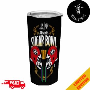 NCAA Bowl Games 2024-2025 Allstate Sugar Bowl Georgia Bulldogs Helmet Tumbler-Mug-Cup With Straw