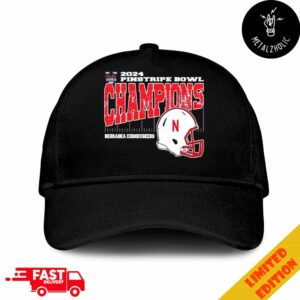 Nebraska Cornhuskers 2024 Bad Boy Mowers Pinstripe Bowl Champions Vintage Style Helmet NCAAF Bowl Games 2024-2025 Hat Cap