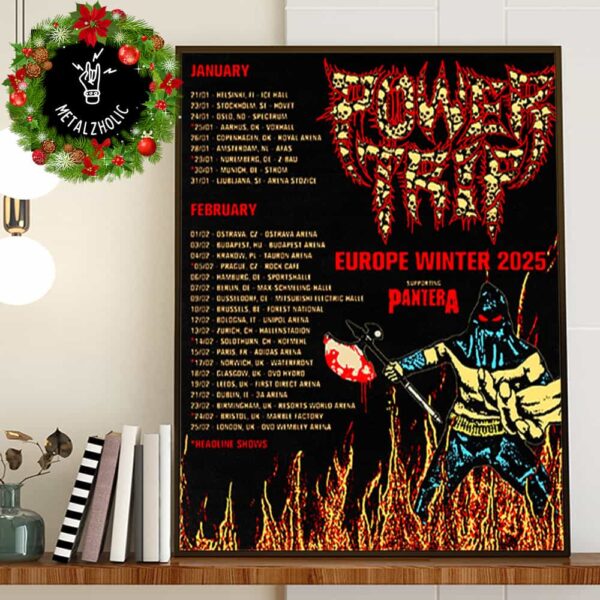 Power Trip Europe Winter 2025 Tour Dates With Pantera Poster Concert Poster Canvas