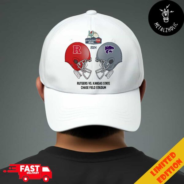 Rate Bowl NCAA 2024-2025 Bowl Games Rutgers Scarlet Knights vs Kansas State Wildcats At Chase Field Stadium Skull Helmet Head To Head Classic Hat Cap