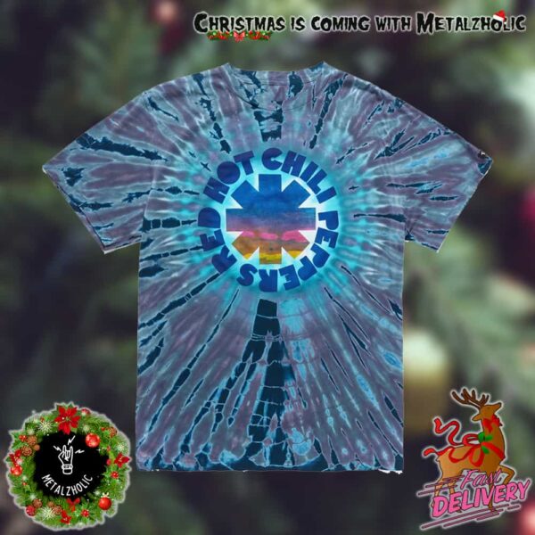 Red Hot Chili Peppers x Freaktopia Tie Dye Limited Edition All Over Print T-Shirt New Merchandise 2024 Blue Version