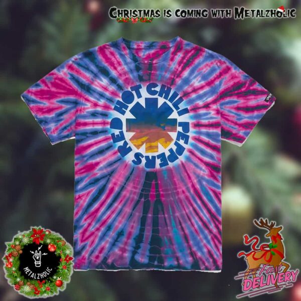 Red Hot Chili Peppers x Freaktopia Tie Dye Limited Edition All Over Print T-Shirt New Merchandise 2024 Purple Version