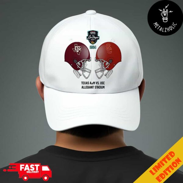 SRS Distribution Las Vegas Bowl NCAA 2024-2025 Bowl Games Texas AM vs USC Trojans At Allegiant Stadium Skull Helmet Head To Head Classic Hat Cap