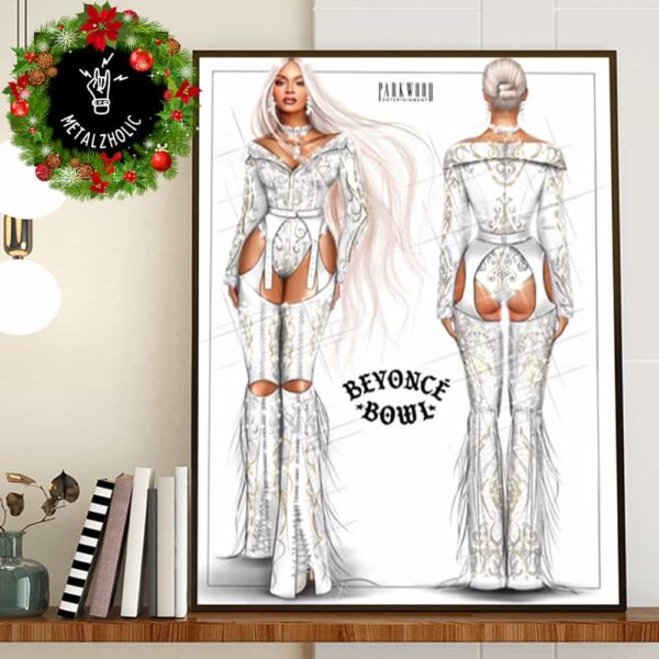 Sketches For Beyonce’s Christmas Day 2024 Halftime Show Look At Beyonce Bowl On Netflix Poster Canvas