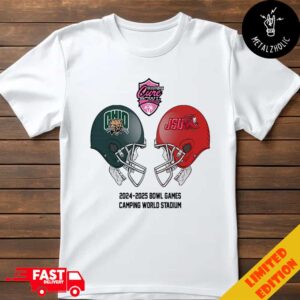 StaffDNA Cure Bowl NCAA Bowl Games Ohio Bobcats vs Jacksonville State At Camping World Stadium Floria December 20th 2024 Skull Helmet Head To Head T-Shirt