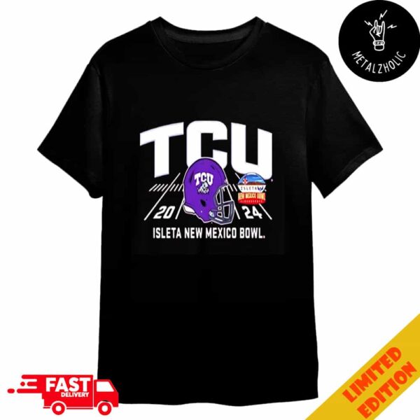 TCU Horned Frogs Football Isleta New Mexico Bowl Champions 2024 NCAAF Bowl Games 2024-2025 Helmet Logo Merchandise T-Shirt