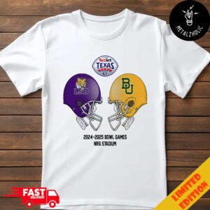 Texas Bowl NCAA 2024-2025 Bowl Games LSU Tigers vs Baylor Bears At NRG Stadium Skull Helmet Head To Head T-Shirt