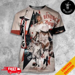 The Beyonce Bowl Live In Houston Texas Poster By Aiden Prince NFL Halftime Show 2024 Performance All Over Print T-Shirt