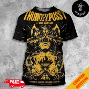 Thunderpussy With Mike McCready December 21st 2024 At The Crocodile Seattle WA Poster Show All Over Print T-Shirt