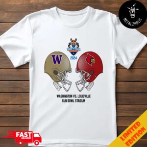 Tony The Tiger Sun Bowl NCAA 2024-2025 Bowl Games Louisville Cardinals vs Washington Huskies At Sun Bowl Stadium Skull Helmet Head To Head T-Shirt