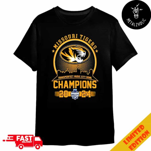 TransPerfect Music City Bowl Missouri Tigers Champions 2024 NCAAF Bowl Games Season 2024-2025 Merchandise T-Shirt