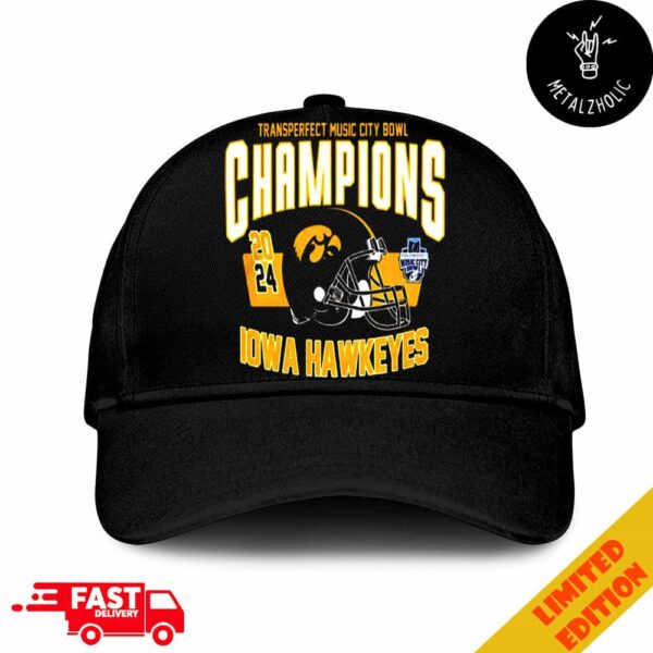 Transperfect Music City Bowl 2024 Champions Iowa Hawkeyes Helmet Logo NCAAF Bowl Games 2024-2025 Hat Cap