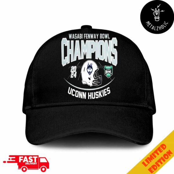 UConn Huskies Football Wasabi Fenway Bowl 2024 Champions Helmet Logo NCAAF Bowl Games 2024-2025 Hat Cap