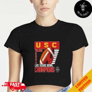 USC Trojans SRS Distribution Las Vegas Bowl Champions 2024 Ball NCAAF Bowl Games 2024-2025 Cropped T-Shirt