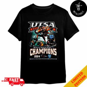 UTSA Roadrunners Celebrations 2024 Champions Of Myrtle Beach Bowl Mascot NCAA Bowl Games 2024-2025 Merchandise T-Shirt