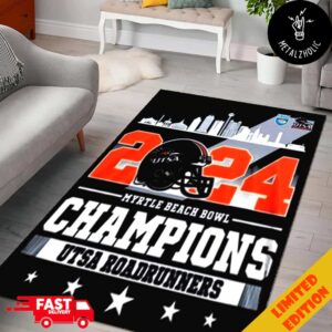 UTSA Roadrunners Myrtle Beach Bowl Champions 2024 Skyline NCAA Bowl Games 2024-2025 Home Decor Rug Carpet