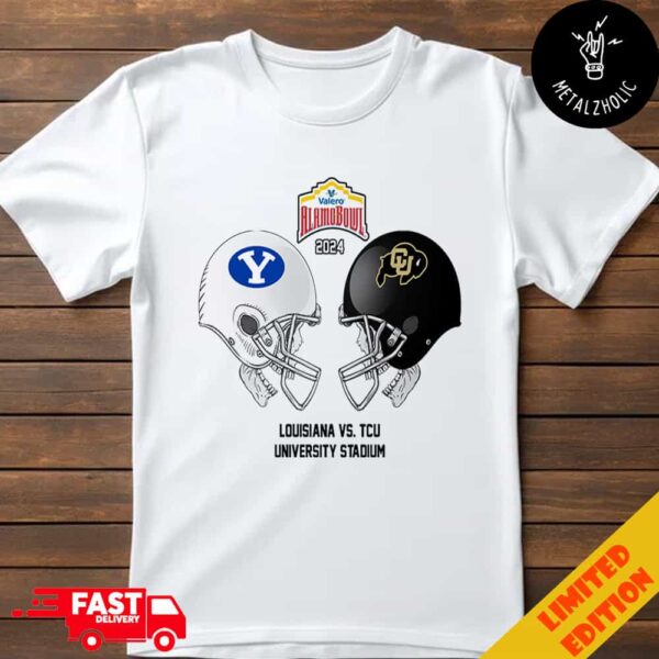 Valero Alamo Bowl NCAA 2024-2025 Bowl Games BYU Cougars vs Colorado Buffaloes At Alamodome Stadium Skull Helmet Head To Head T-Shirt