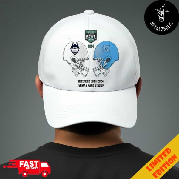 Wasabi Fenway Bowl NCAA 2024-2025 Bowl Games UConn Huskies vs North Carolina Tar Heels At Fenway Park Stadium Skull Helmet Head To Head Classic Hat Cap