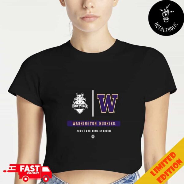 Washington Huskies Football Tony The Tiger Sun Bowl Champions 2024 At Sun Bowl Stadium NCAAF Bowl Games Season 2024-2025 Cropped T-Shirt