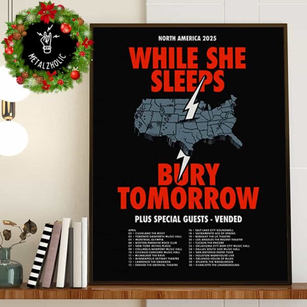 While She Sleeps North America 2025 Bury Tomorrow Plus Special Guests Vended Poster Tour Dates Poster Canvas