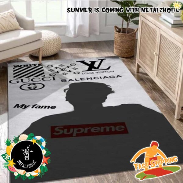 Balenciaga x Louis Vuitton x Gucci x Off-white Multi Fashion Brand Rectangle Rug Carpet For Living Room