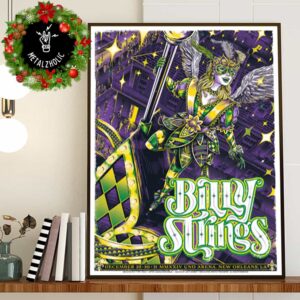 Billy Strings Official Poster 3 Night Set Of Shows In New Orleans LA Happy New Years Eve December 29-30-31 2024 Poster Canvas