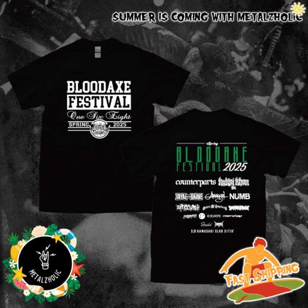 Bloodaxe Festival Spring 2025 Full Lineup One Six Eight New Merchandise Two Sides T-Shirt