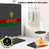 Gucci Logo Blue Pattern With Bee Logo Fashion And Luxury Bathroom Set