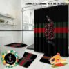 Gucci With Snake Logo White Pattern Home Decor Bathroom Set