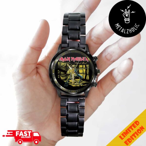 Iron Maiden Piece Of Mind Time Teller Merchandise Black Stainless Steel Watch