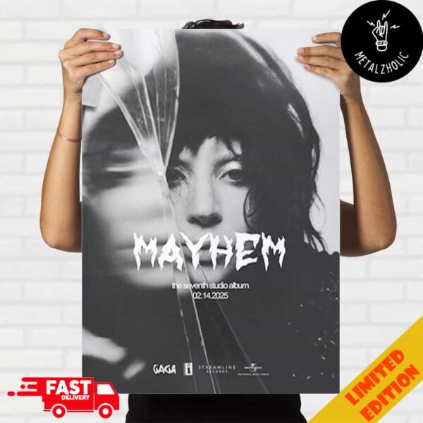 Lady Gaga Mayhem The Seventh Studio Album 14 February 2025 Cover Home Decoration Poster Canvas