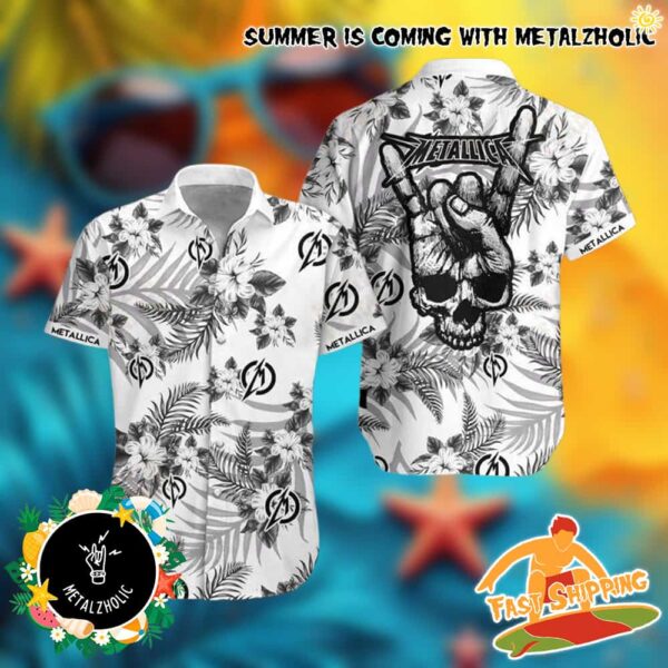 Metallica Rock Band Hand Sign Summer Beach Short And Hawaiian Shirt