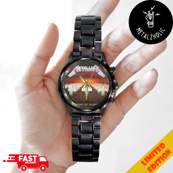 Metallica Time Teller Merchandise Master Of Puppets Version Black Stainless Steel Watch