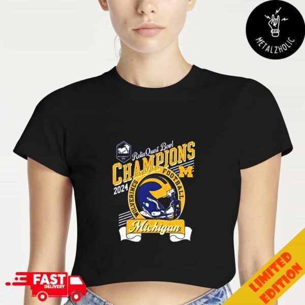 Michigan Wolverines ReliaQuest Bowl Champions College Football Season 2024-2025 NCAAF Bowl Games Cropped T-Shirt