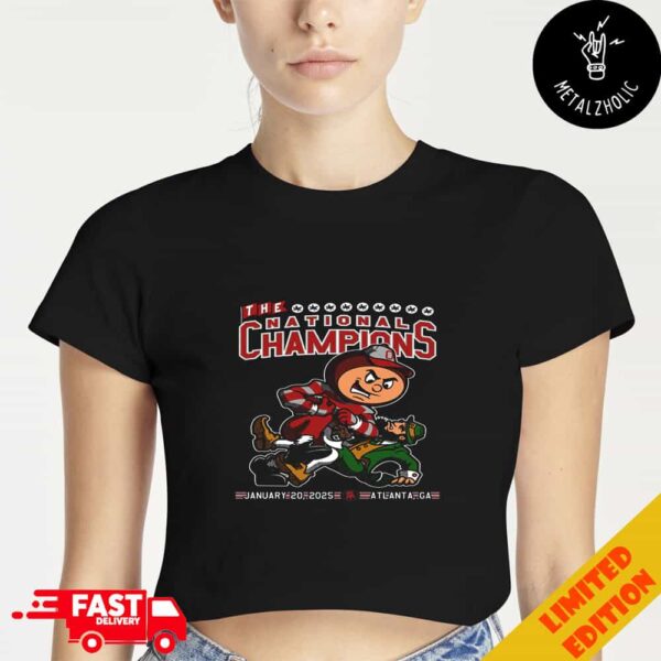 National Championship College Football Playoff Congratulations Ohio State Buckeyes Champions January 20 2025 At Atlanta Mascot Artwork Cropped T-Shirt