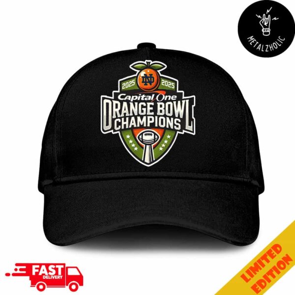 Notre Dame Fighting Irish Capital One Orange Bowl College Football Playoff Semifinal Champions NCAA Bowl Games Season 2024-2025 Logo Merchandise Hat Cap