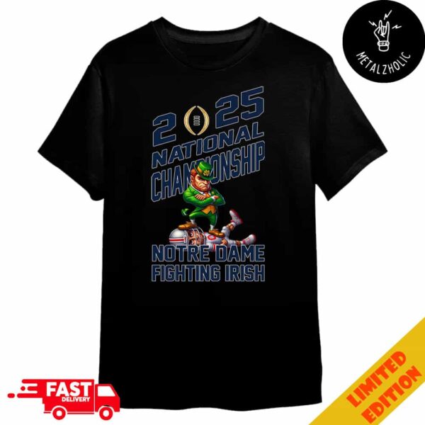 Notre Dame Fighting Irish College Football Playoff 2025 National Championship Mascot Artwork Defeat Ohio State Buckeyes Merchandise T-Shirt