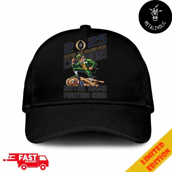 Notre Dame Fighting Irish Defeat Penn State Nittany Lions Mascot Capital One Orange Bowl CFP Semifinal Champions NCAA Bowl Games Season 2024-2025 Hat Cap