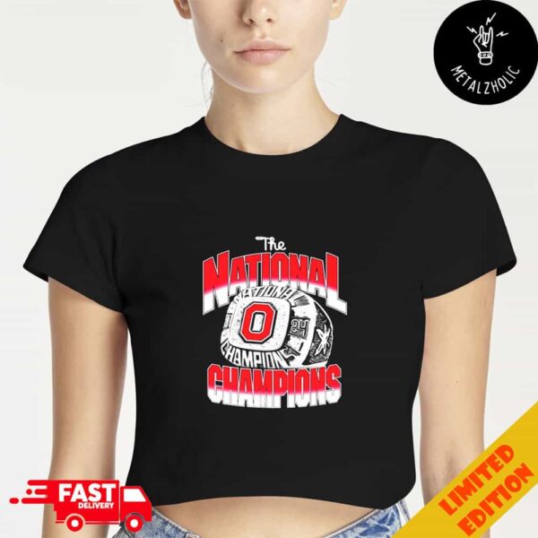 Ohio State Buckeyes College Football Playoff National Championship The National Champions Ring 2024 Cropped T-Shirt