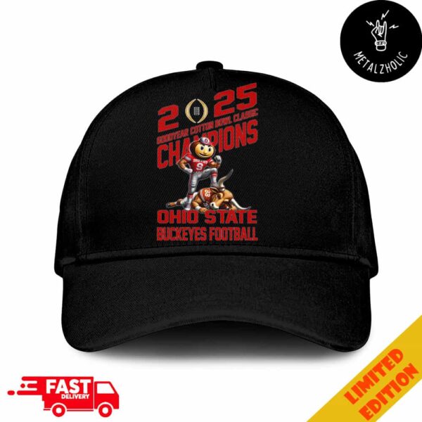 Ohio State Buckeyes Defeat Texas Longhorns Mascot Goodyear Cotton Bowl Classic Champions NCAA Bowl Games Season 2024-2025 Hat Cap