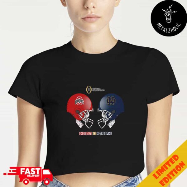 Ohio State Buckeyes vs Notre Dame Fighting Irish Skull Head To Head Logo College Football Playoff National Championship NCAA Season 2024-2025 Cropped T-Shirt