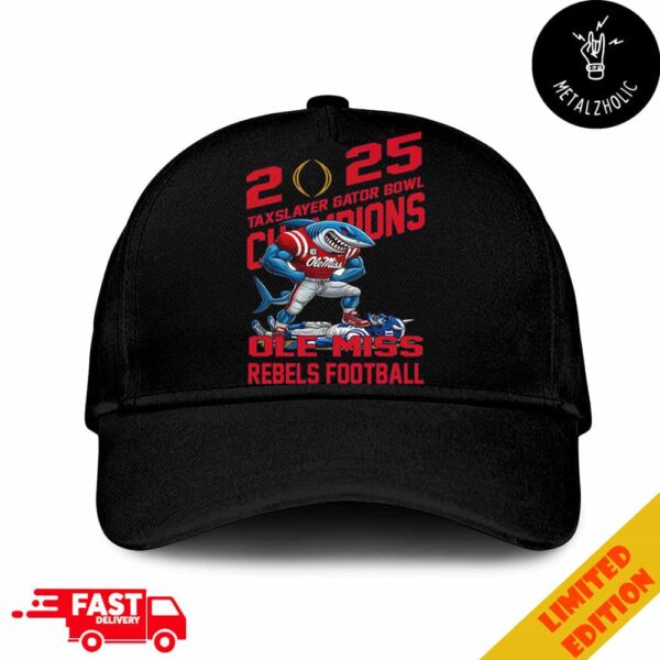 Ole Miss Rebels Defeat Duke Blue Devils Mascot TaxSlayer Gator Bowl Champions NCAA Bowl Games Season 2024-2025 Hat Cap